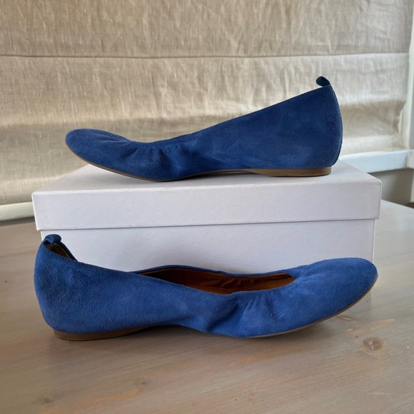 J Crew Cece Cobalt Blue Suede Flats - Picture 4 of 7